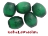 SK1105 Koraliki szklane "kocie oko" owalne 10x12mm zielone 3 sz